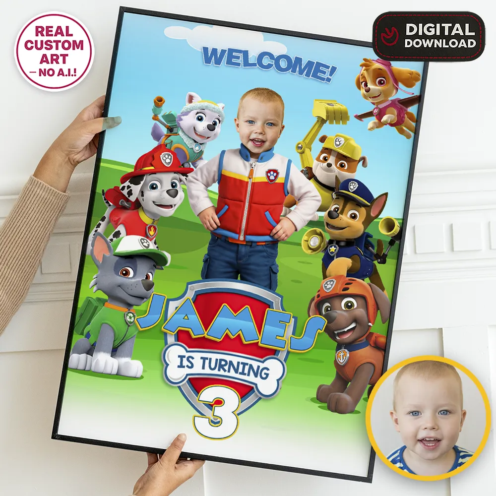 Paw Patrol Welcome Sign | Paw Patrol Party Poster 1 Paw Patrol Welcome Sign | Paw Patrol Party Poster