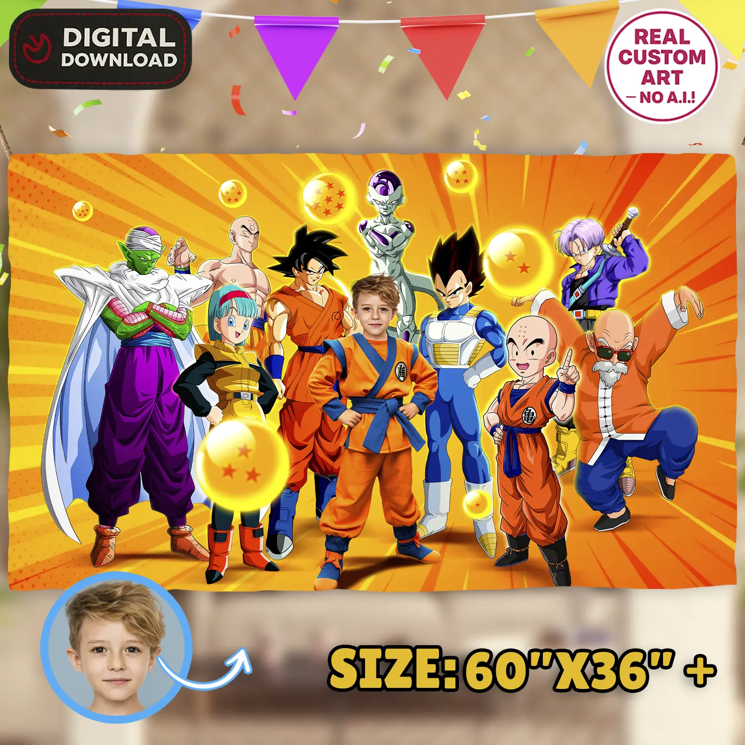 Dragon Ball Birthday Banner | Goku Party Decoration 1 Dragon Ball Birthday Banner | Goku Party Decoration