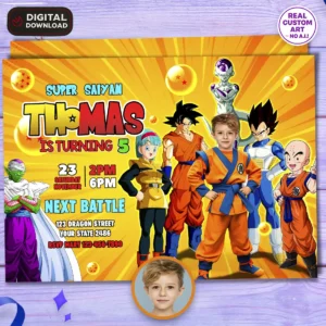 Dragon Ball Birthday Invitation | Custom Goku Party Invitation