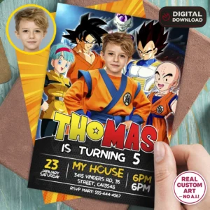 Dragon Ball Party Invitation | Custom Goku Birthday Invitation
