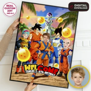Dragon Ball Welcome Sign | Goku Birthday Backdrop
