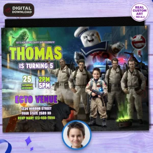 Ghostbusters Party Invitation | Ghostbusters Birthday Photo Invite