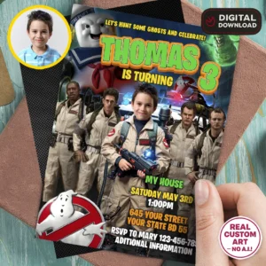 Ghostbusters Birthday Invitation | Ghostbusters Photo Invite