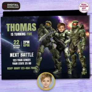 Halo Party Invitation | Master Chief Birthday Invite