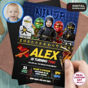 Lego Ninjago Birthday Invitation | Custom Lego Ninjago Pary Invite