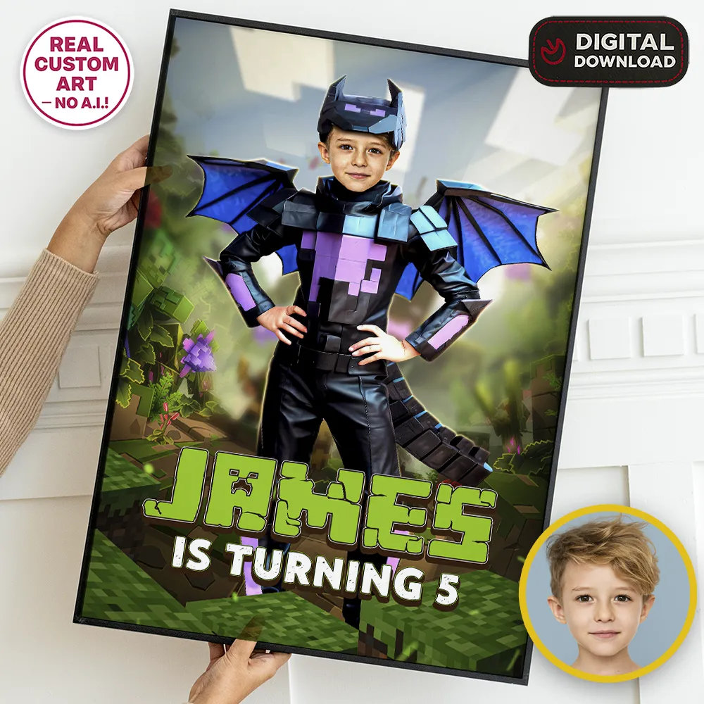 Minecraft Party Welcome Sign | Custom Minecraft Birthday Poster 1 Minecraft Party Welcome Sign | Custom Minecraft Birthday Poster
