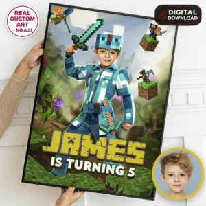 Minecraft Welcome Sign | Personalized Minecraft Birthday Poster