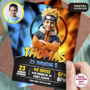 Naruto Birthday Invitation | Custom Naruto Photo Invite