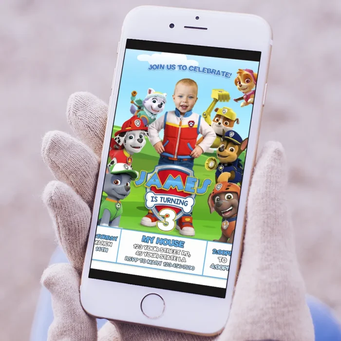 Paw Patrol Birthday Invitation | Paw Patrol Photo Invite