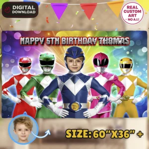 Power Rangers Birthday Banner | Personalized Power Rangers Party Deco