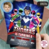Power Rangers Party Invitation | Custom Power Rangers Photo Invite
