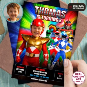 Power Rangers Invitation | Custom Power Rangers Birthday Invite