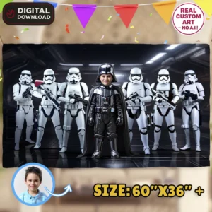 Darth Vader Birthday Banner | Star Wars Party Backdrop