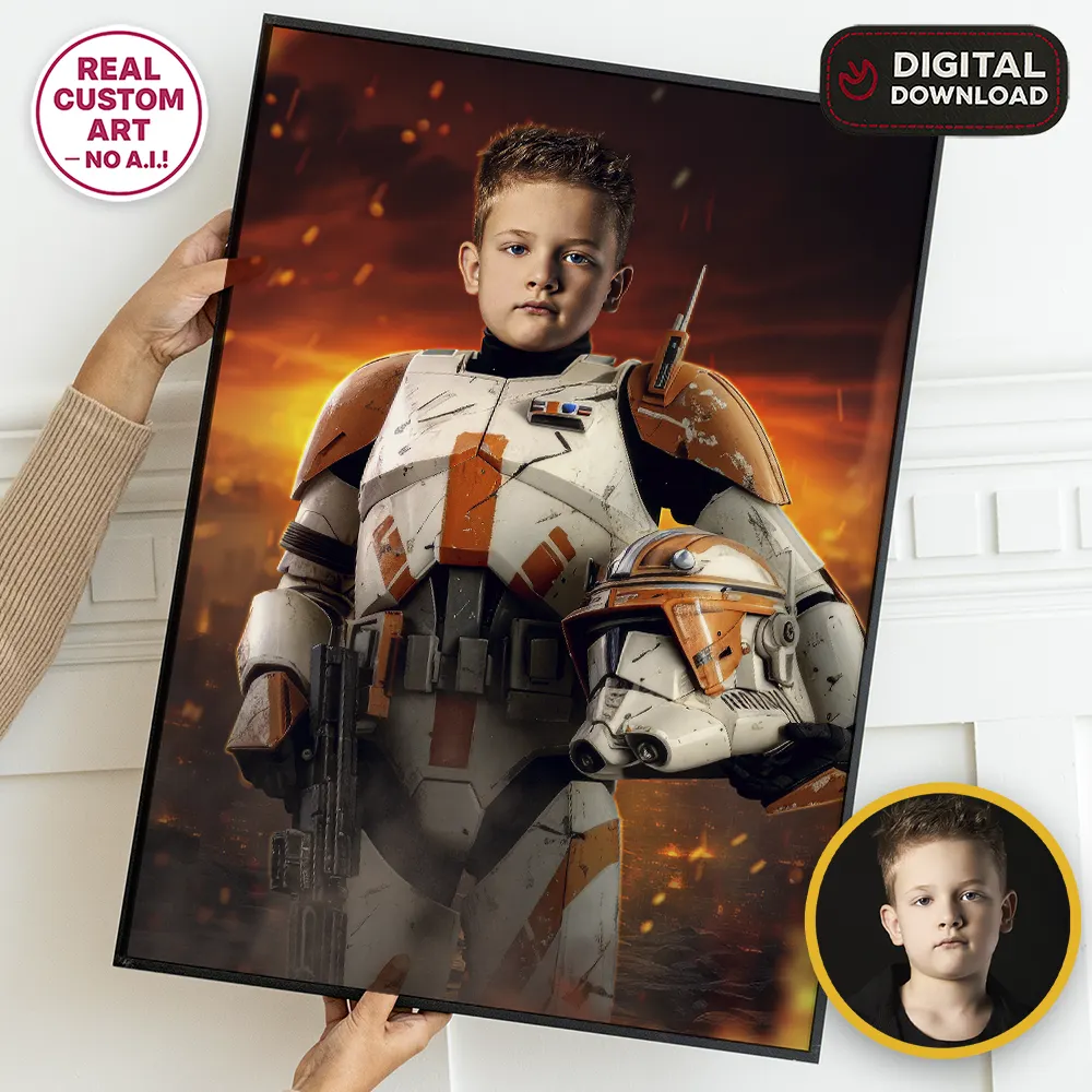 Boba Fett inspired custom Star Wars portrait for adults