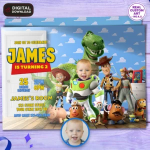 Toy Story Photo Invitation | Personalized Buzz Lightyear Party Invite