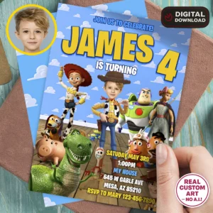 Toy Story Birthday Invitation | Personalized Woody Photo Invite