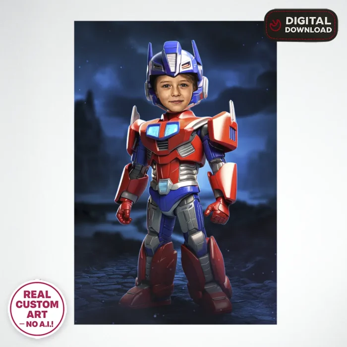 Optimus Prime Portrait for Kids | Personalized Transformers Gifts