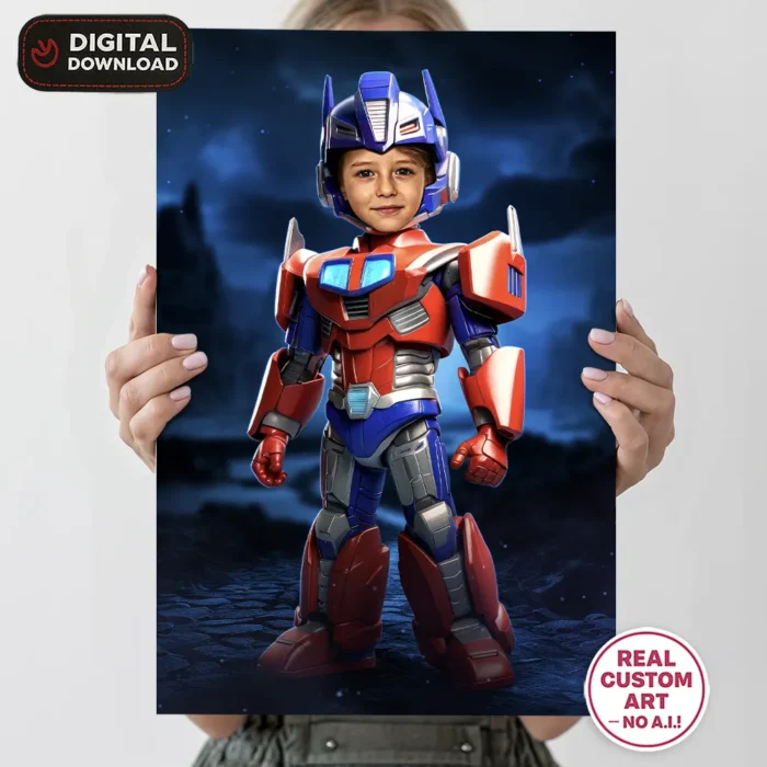 Optimus Prime Portrait for Kids | Personalized Transformers Gifts