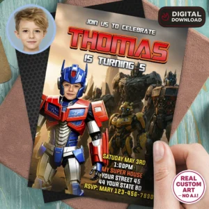 Optimus Prime Invitation | Transformers Birthday Invite