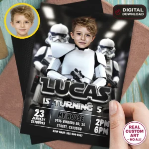 Trooper Birthday Invitation | Personalized Star Wars Photo Invite