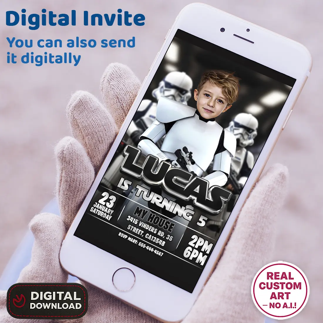 Trooper Birthday Invitation | Personalized Star Wars Photo Invite 3 Trooper Birthday Invitation | Personalized Star Wars Photo Invite