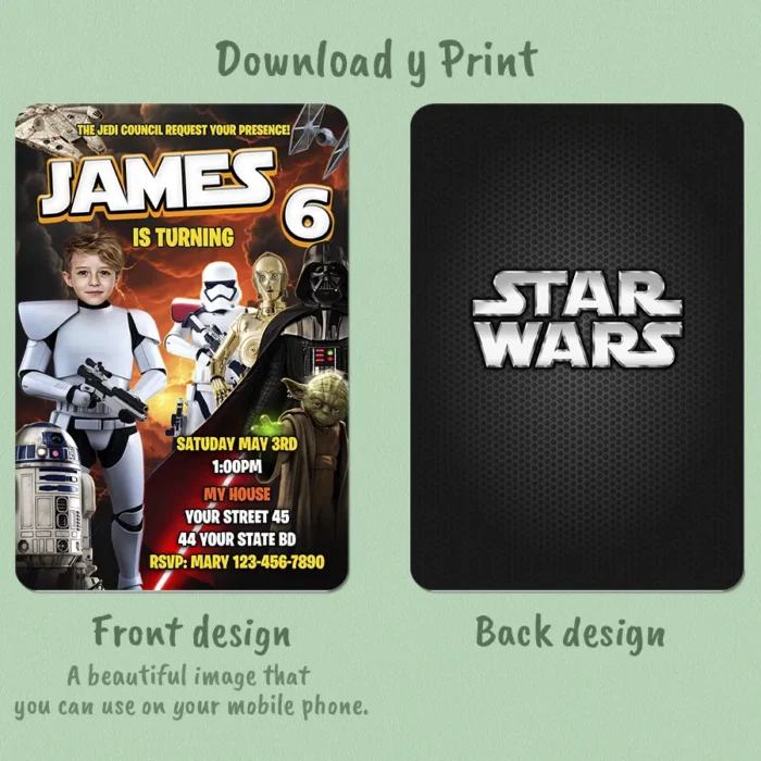 Trooper Party Invitation | Personalized Star Wars Photo Invite