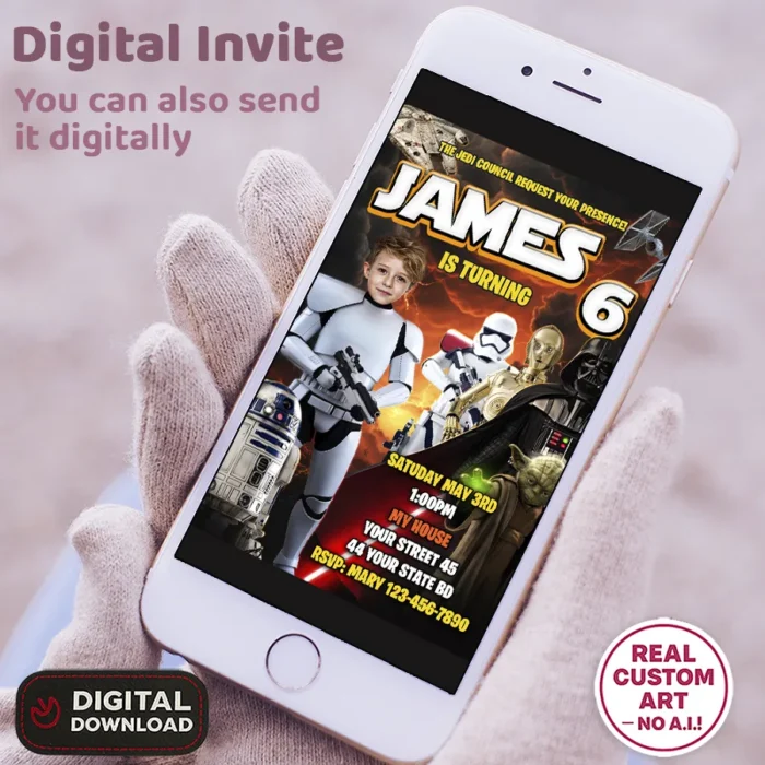 Trooper Party Invitation | Personalized Star Wars Photo Invite
