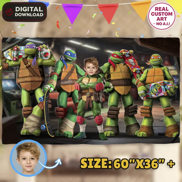 Ninja Turtles Birthday Banner | Teenage Mutant Ninja Turtles Party Decoration 1 Ninja Turtles Birthday Banner | Teenage Mutant Ninja Turtles Party Decoration