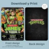 Ninja Turtles Birthday Invitation | Teenage Mutant Ninja Turtles Photo Invite 5 personalized turtle ninja photo invitation 1
