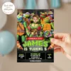 Ninja Turtles Birthday Invitation | Teenage Mutant Ninja Turtles Photo Invite 4 Ninja Turtles Birthday Invitation | Personalized Teenage Mutant Ninja Turtles Photo Invite