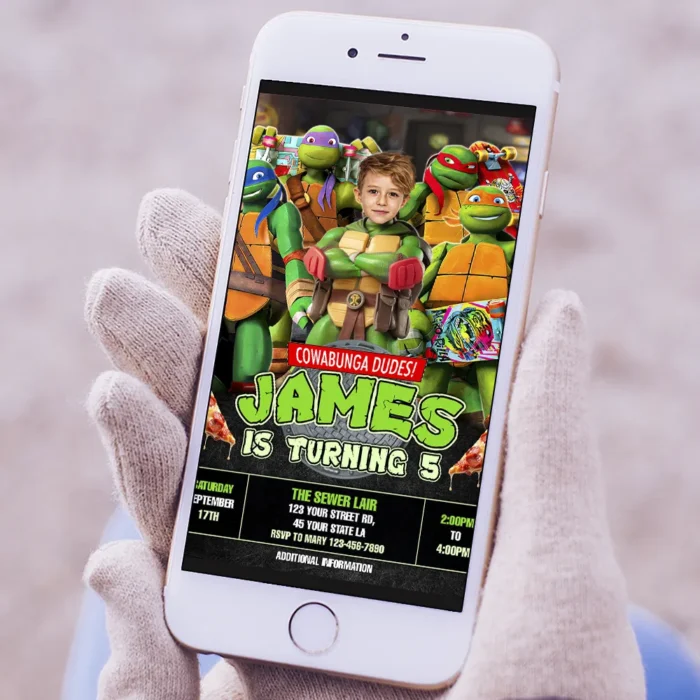Ninja Turtles Birthday Invitation | Personalized Teenage Mutant Ninja Turtles Photo Invite