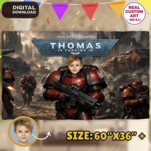 Blood Angels Birthday Banner | Personalized Space Marine Party Deco