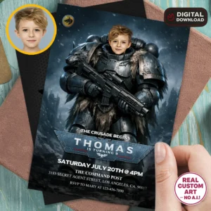 Space Wolves Birthday Invite | Warhammer 40K Photo Invitation