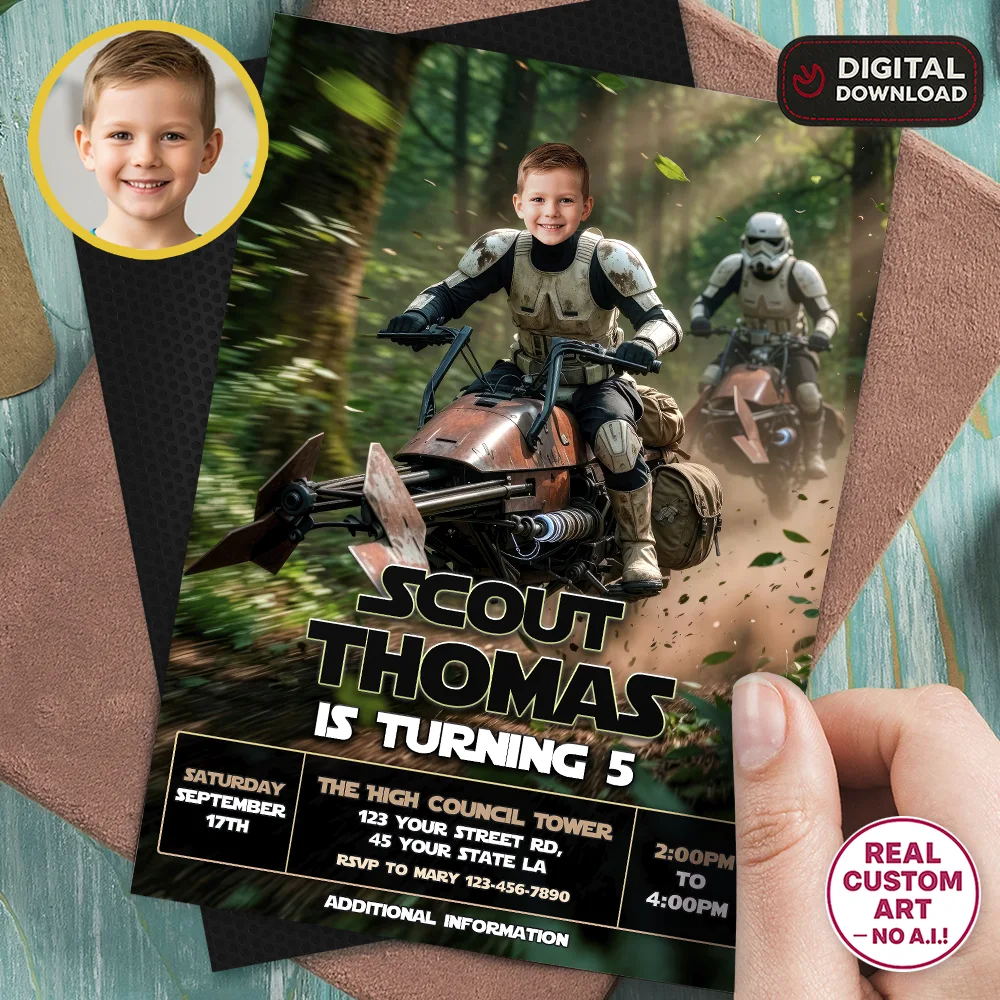 Star Wars Clone Troopers birthday photo invitation for preteens