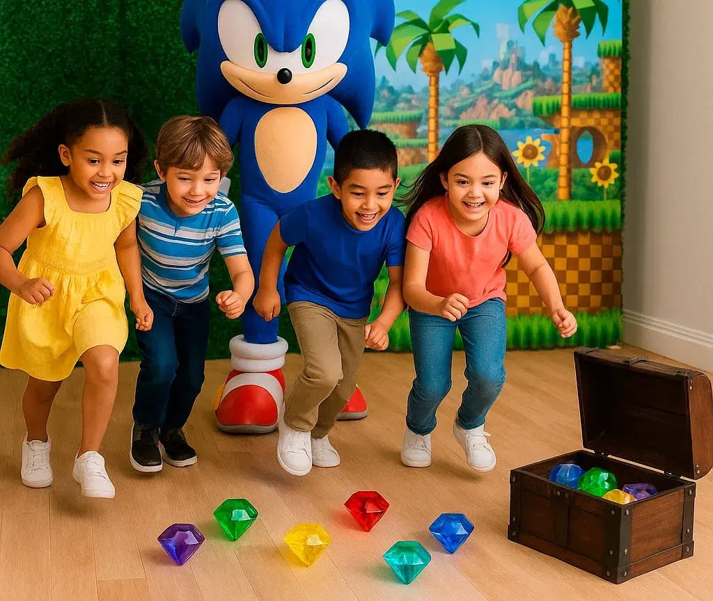 Emerald Dash: kids racing to retrieve colorful Chaos Emeralds