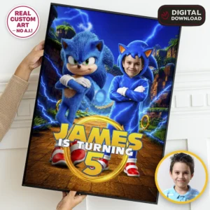 Sonic Welcome Sign | Personalized Sonic Birthhday Poster