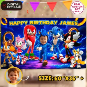 Sonic the Hedgehog Birthday Banner | Sonic Party Decoration