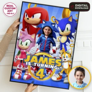 Sonic Party Welcome Sign | Personalized Sonic Birthhday Poster