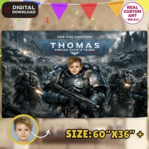 Space Wolves Birthday Banner | Personalized Space Marine Party Deco