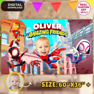 Spidey Birthday Photo Banner | Personalized Spidey Banner