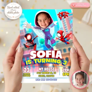 Gwen Party Invitation | Spidey and His Amazing Friends Birthday Invitation