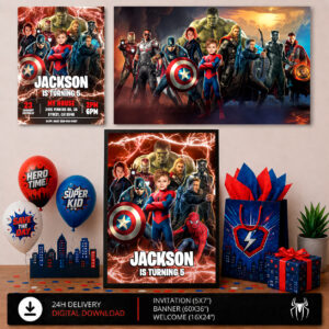 Spiderman Birthday Bundle | Invitation, Banner and Welcome Sign