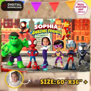 Gwen Party Banner | Personalized Spidey Photo Banner
