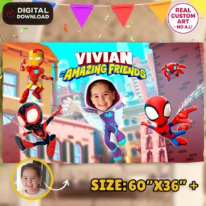 Custom Gwen Birthday Banner | Spidey Party Decoration