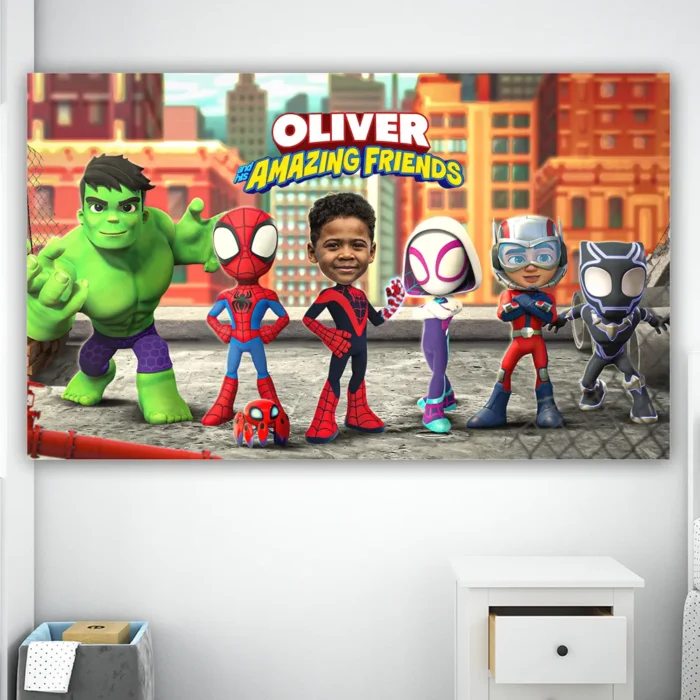 Spin Birthday Banner | Personalized Spidey Photo Banner