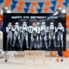 Stormtrooper Birthday Banner | Star Wars Party Backdrop 3 Stormtrooper Birthday Banner | Star Wars Party Backdrop