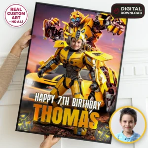 Bumblebee Party Welcome Sign | Personalized Autobot Birthday Decor
