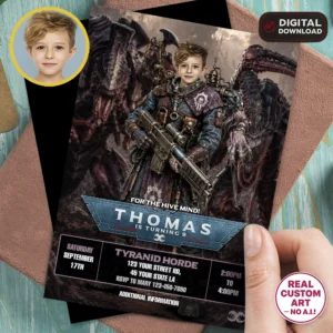 Tyranid Cultist Birthday Invitation | Tyranid Photo Invitation