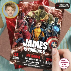 Wolverine Party Invitation | Custom Avengers Birthday Invite