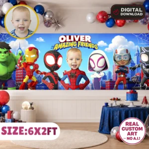 Personalized Spidey Banner | Custom Spidey Backdrop 6x2